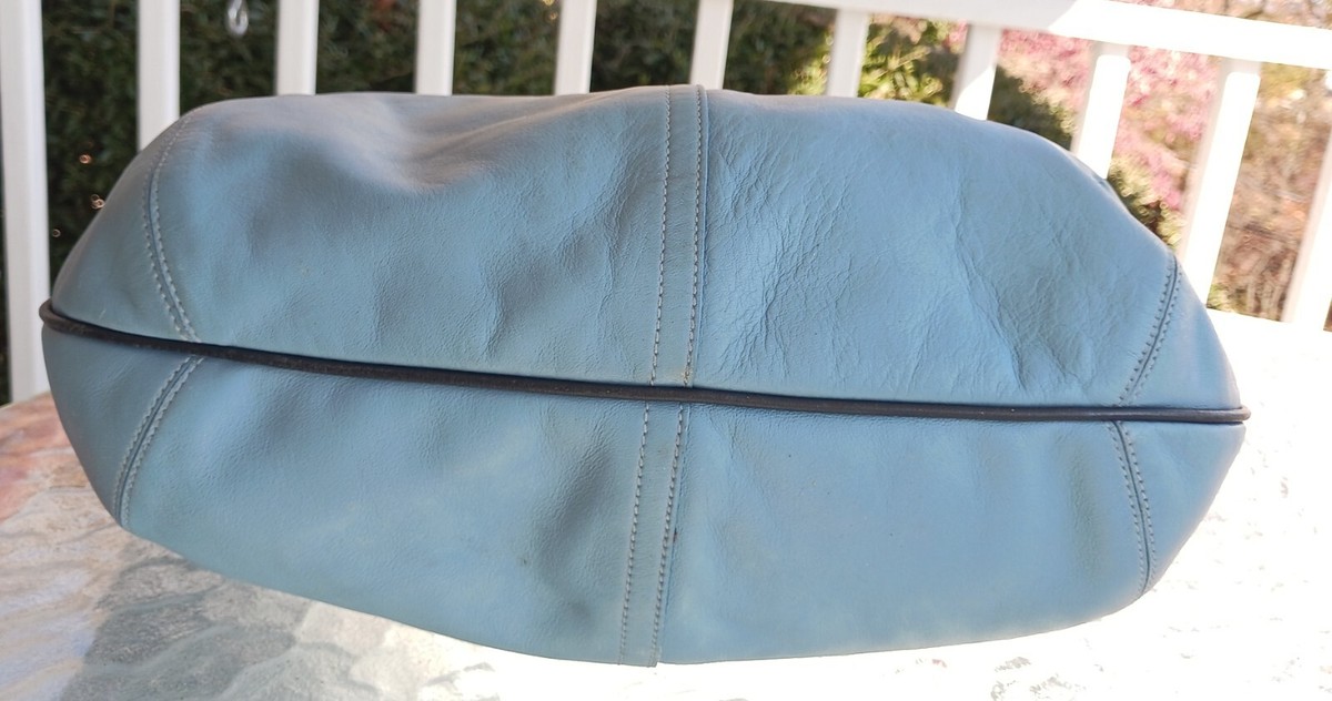 Coach 9294 Vintage Sky Blue Leather Ergo Shoulder Bag | eBay