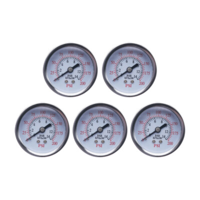 #ad 5 pcs Pressure Gauge 1 4quot; MPT 200 PSI 2quot; Face fits Brute 074003 $26.99