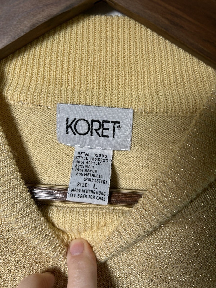 Koret Park Avenue, Glitz Womens Gold Sweater NWT Size L | eBay