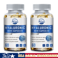 Hyaluronic Acid Capsules  850 mg  2 x 60 Count  Non-GMO  by NATURE'S LIVE