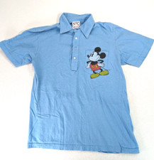 WOD World of Disney NYC Mickey Mouse Polo Shirt Size M Made in USA Blue Vintage