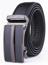 Men's Leather Slide Ratchet Dress Belts for Men, One Size Fit All