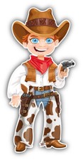 Funny Cowboy Cartoon Car Bumper Sticker Decal