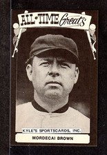 1975 TCMA  Mordecai Brown  CUBS  UNSIGNED 3-1/2 x 5-1/2  B & W PHOTO POSTCARD #1