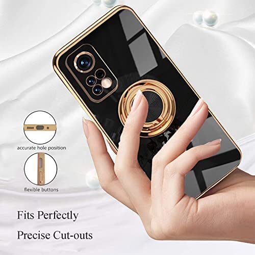 Compatible con Xiaomi Mi 10T Pro Funda Anillo Soporte Imán Silicona, Negro - Imagen 6 de 8