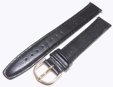 New Timex 20mm Black Padded Calfskin Leather Watch Band 7 3/4" 197mm Genuine