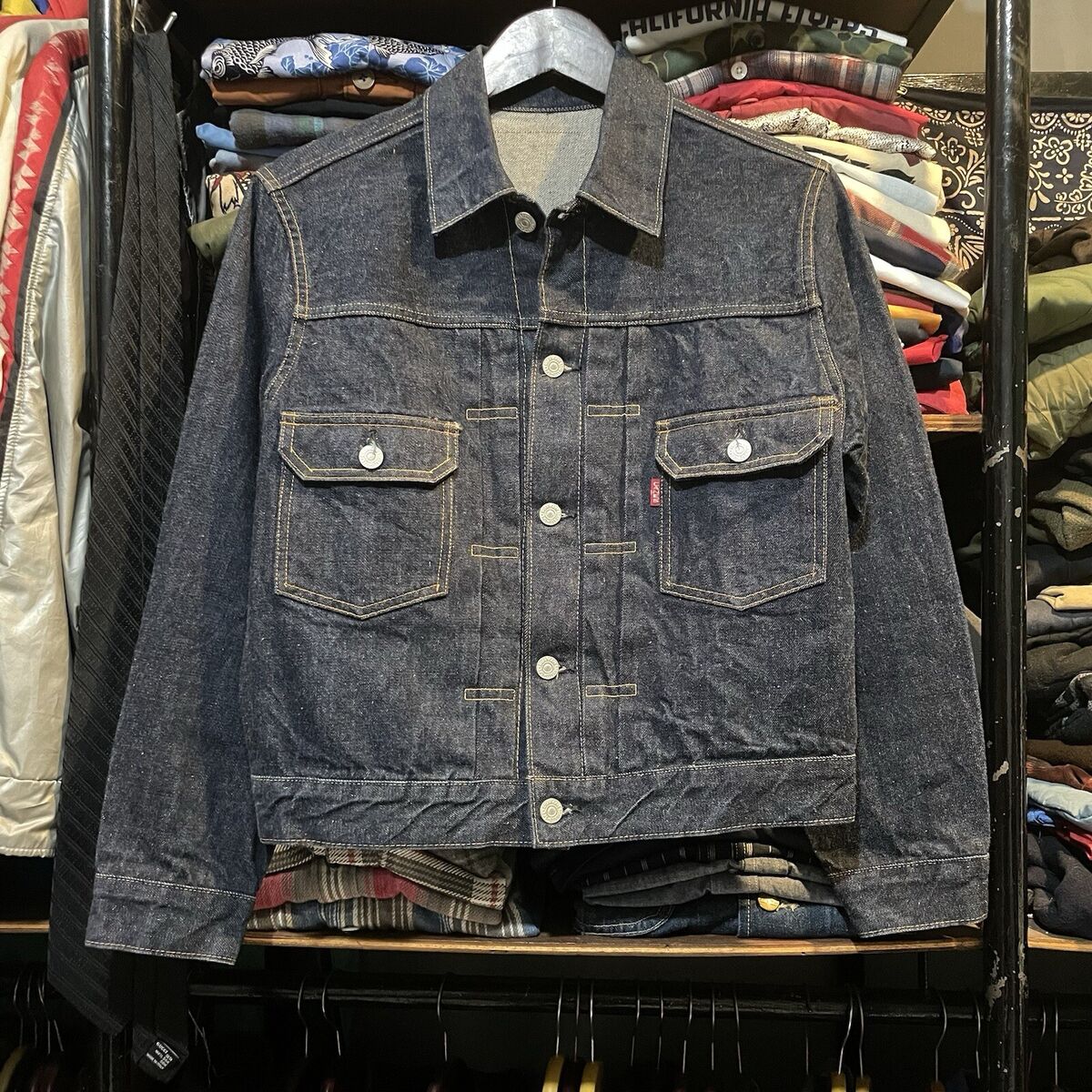 Sugar Cane Type 2 1953 Raw Denim Jacket Selvedge Size 36 Sugar Cane Type 2 1953 Raw Denim Jacket Selvedge Size 36
