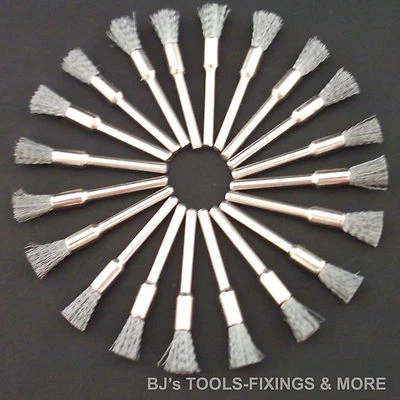 20 STEEL WIRE 5MM BRUSHES FOR DREMEL ACCESSORIES ROTARY HOBBY MULTI TOOL