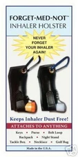 FORGET-MED-NOT INHALER HOLSTER HOLDER * ASTHMA  ASTHMATIC ALLERGY CARRIER COLORS