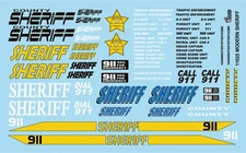 GOFER RACING MODERN SHERIFF CAR DECAL SET FOR 1:24 AND 1:25 SCALE MODEL CARS