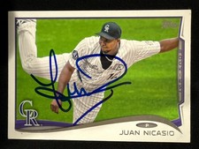 2014 Topps Juan Nicasio Signed Card 13 Rockies Autograph Auto