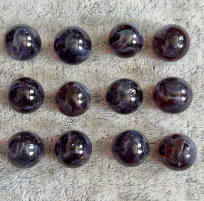 Multicolor Glass Swirl Shooter Marble Lot Of 12 #12 Damaged Brown Blue Purple