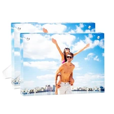 2 Pack (8×10) - Acrylic Picture Frames Clear Picture Frames with Stand Magnet...