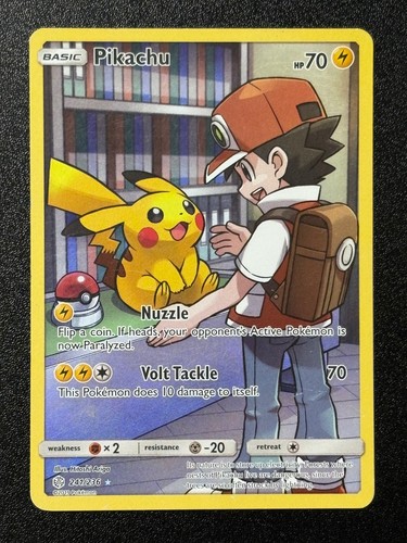 Pikachu 241/236 Secret Rare Cosmic Eclipse Pokemon Holo Moderately Played