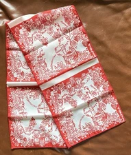 Vintage Scarf Frankie Welch Jeffersonian Wine Grape Growers Society Retro Red