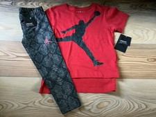 Jordan Girls Short Sleeve Shirt  Leggings Set Size 6 NWT 