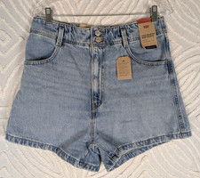 Levi's High Waisted Mom Shorts Jeans 2 Button Medium Wash Blue Womens Size 30
