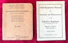 1916 WWI Military Manuals Lot Machine Gun Training & Infantry Field Equipment