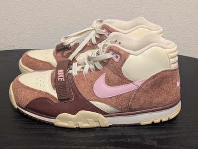 Nike Air Trainer 1 Shoes Mens Size 10 Brown Pink Valentines Day Leather Suede