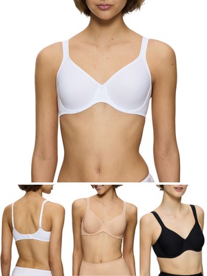 Triumph Modern Soft+Cotton Underwired Bra Moulded T-Shirt Bra Seamless Lingerie