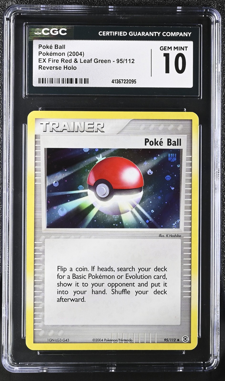Poke Ball 95/112 FireRed & LeafGreen Reverse Holo CGC 10 Gem Mint Low Pop