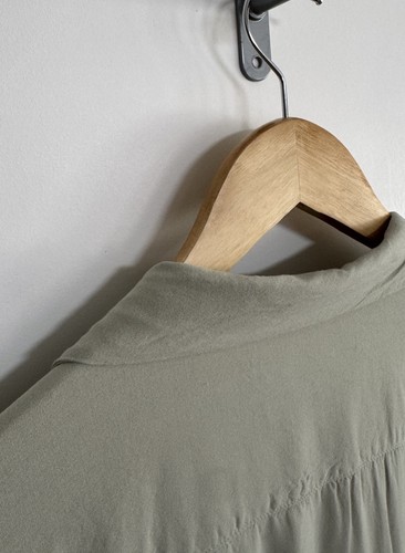 Allsaints “Venice” Short Sleeve Shirt Plain Sage Green Ramskull XL/relaxed - Picture 9 of 11
