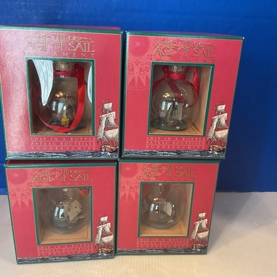 Authentic Models The Age Of Sail Ornament Lot Of 4 Boxed Nice