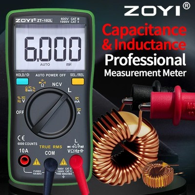 US Stock ZOYI T102L Digital Multimeter 6000 Counts Electrical Inductance meter