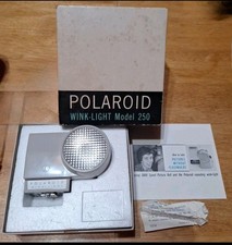 Vintage Polaroid Wink-Light Camera Model 250  Box, Manual  Light Seal Adapters