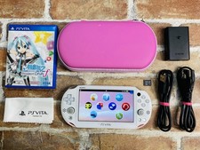 PS Vita Light Pink White PCH-2000 SONY PlayStation Japan 8GB Charger Game Case P