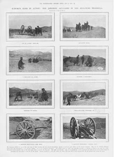 RUSSO-JAPANESE WAR Japanese Artillery in Liao Tung Peninsula Antique Print 1904