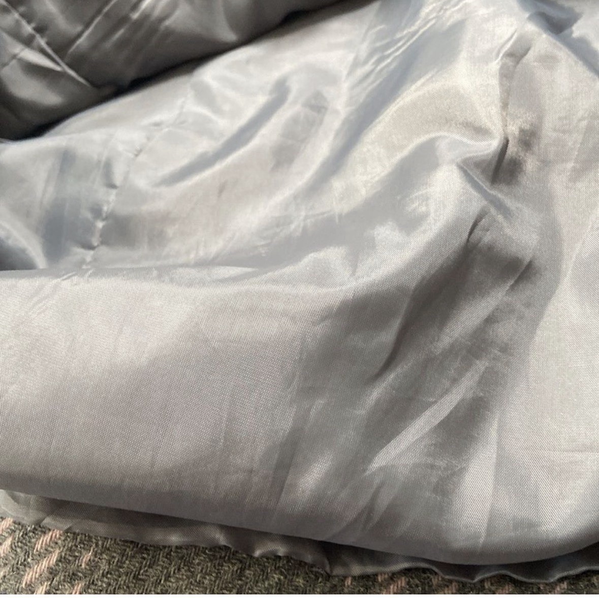 Amanda Smith Collarless Button Down Pink/Gray Pla… - image 9