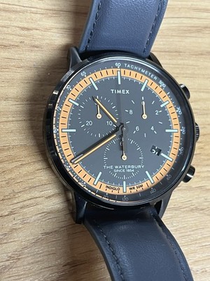 Timex Waterbury Classic Chronograph TW2U04900 Grey Dial Gray Strap Needs Battery