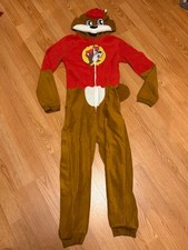 Buc-ee's Beaver Mascot One Piece Body Suit Costume Pajamas Youth M/L GUC