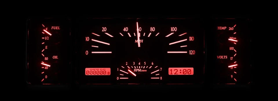 Комплект датчиков Dakota Digital 1939 Chevrolet Car VHX серебристый/красный светодиодный VHX-39C-S-R - Изображение 2 из 4