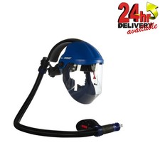 Air fed full face mask for paint spraying. With air regulator & charcoal filter