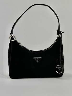 Prada Tessuto Nylon Saffiano Mini Re-Edition 2005 Bag Black