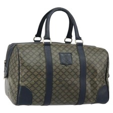 Celine Tasche Handtasche Macadam Triomphe Boston Bag PVC Leder schwarz Vintage