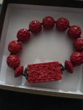 Bransoletka z cynabaru 8 cali