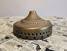 Ornate Vintage Antique Hanging Table Rain Lamp Base Metal Swag Light 70s Fitter