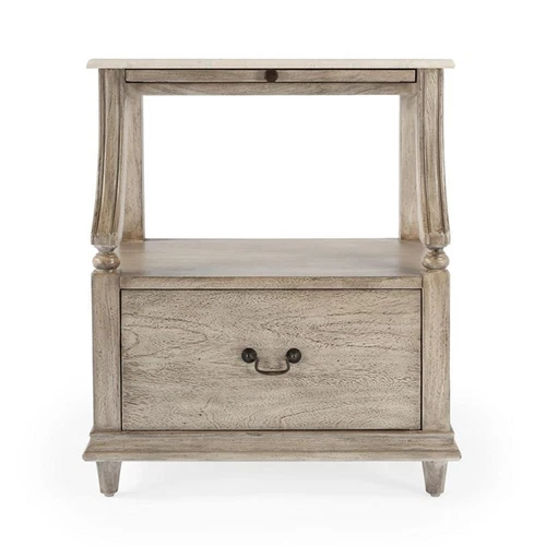 Butler Specialty Danielle Marble Nightstand In Gray - Picture 8 of 10