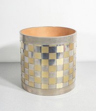 ⚜️ VASO CESTO PORTA RIVISTE DESIGN ITALIA STILE WILLY RIZZO METALLO CROMATO 1970