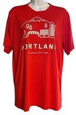 Columbia Tee Men's Sz M Portland Short Sleeve Red Athletic Shirt Poly Rayon