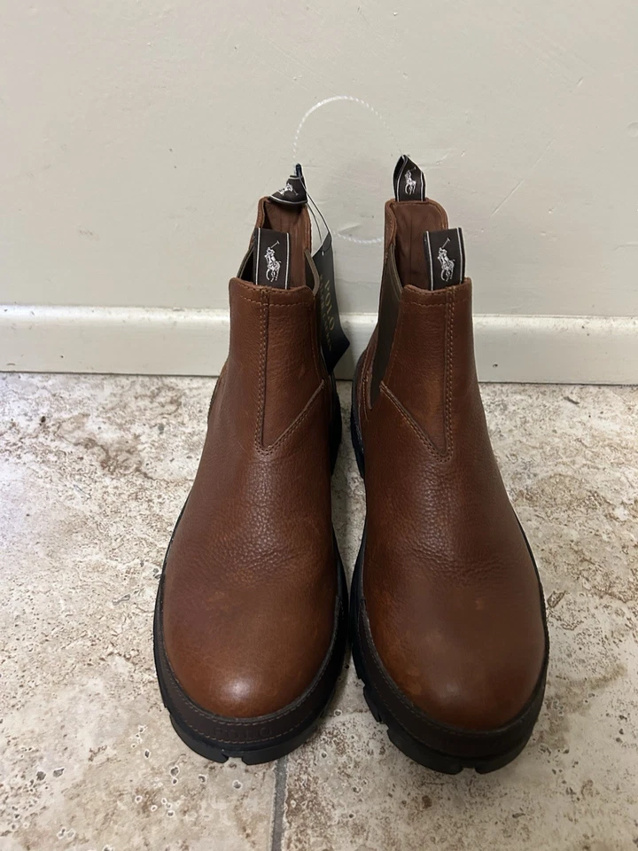Bota Chelsea Polo Ralph Lauren Oslo Marrón Talla 10.5 Cuero 11721 Nueva con Etiquetas Foto 4 de 4