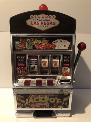 Las Vegas Spielzeug Jackpot Spielautomat Sparkasse Einarmiger Bandit funktionstüchtig (LESEN)
