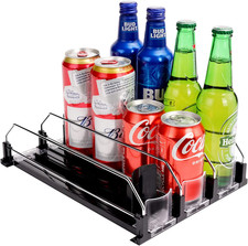 Drink Dispenser for Refrigerator, Self-Pushing Soda Can Organizer for Fridge, 3