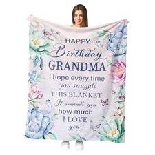 Throw Blanket 60"X50", Unique Birthday Gift for Grandma 60"x50" Grandma Birthday
