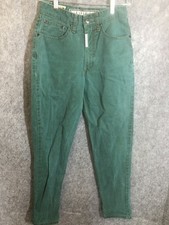 Vintage Z Cavaricci Jeans Green Womens 28 High Rise Tapered Regular Fit USA 90s