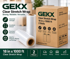 Stretch Wrap 18x1000ft 80 Gauge Clear Pallet Wrap Heavy Duty 4 8 12 16 Rolls