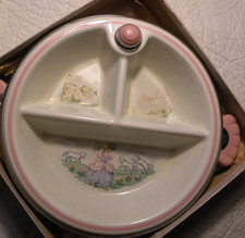 Vintage divided baby/child warming dish by Bartsch Mfg inc with box